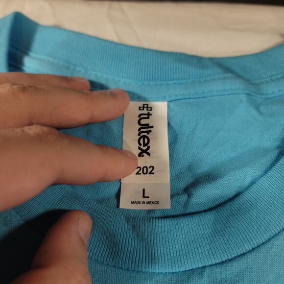 The Little Mermaid Siren Tultex Graphic Crew Neck T Shirt Mens Size Large L Blue - Picture 3 of 9